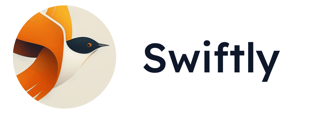 Swiftly text and bird logo