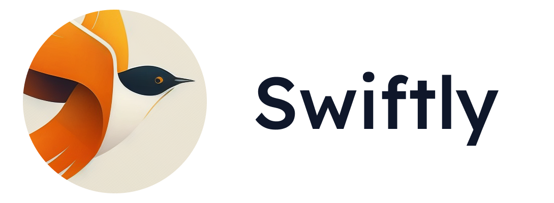 Swiftly text and bird logo